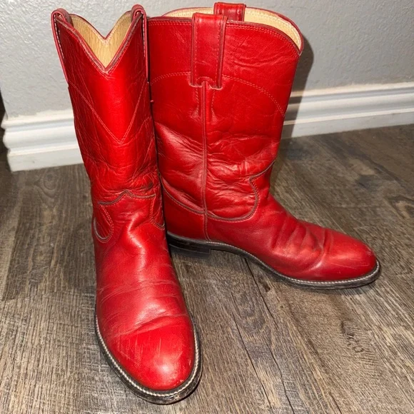 Justin Boots Bold Red Western Boots - Picture 4 of 8